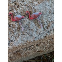 Boucles d'oreille Flamant
