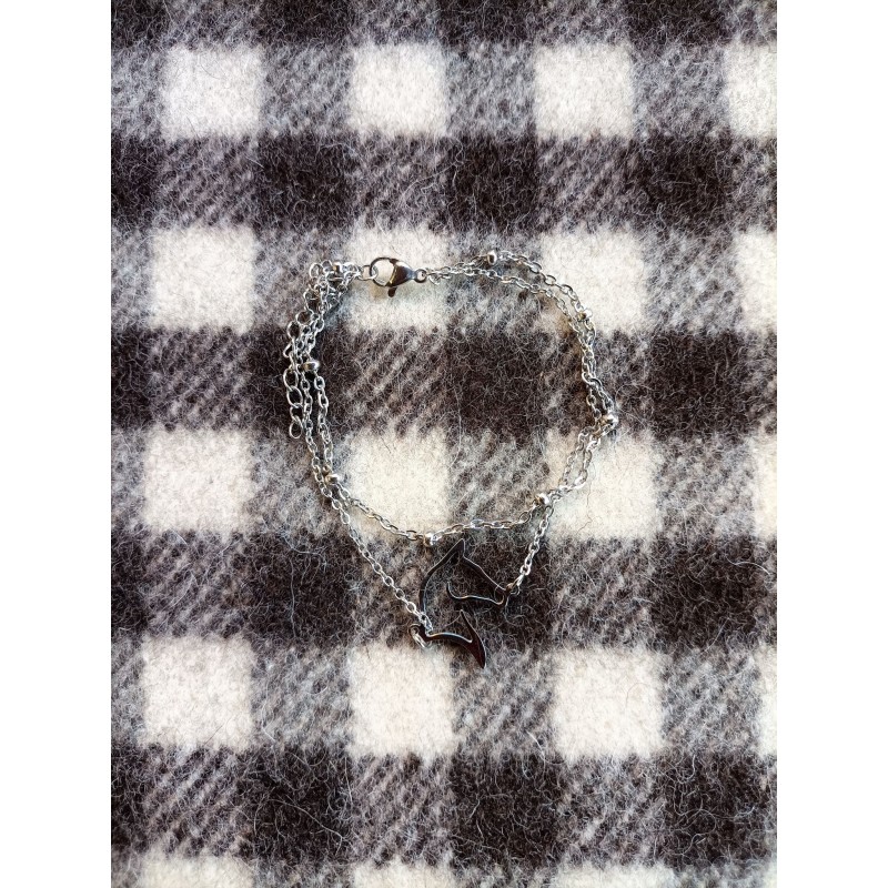 Bracelet plaqué argent tête de cheval