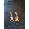 Boucles d'oreilles Croix de Camargue jaunes