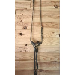 Martingale Cuir noir et corde avec Plastron