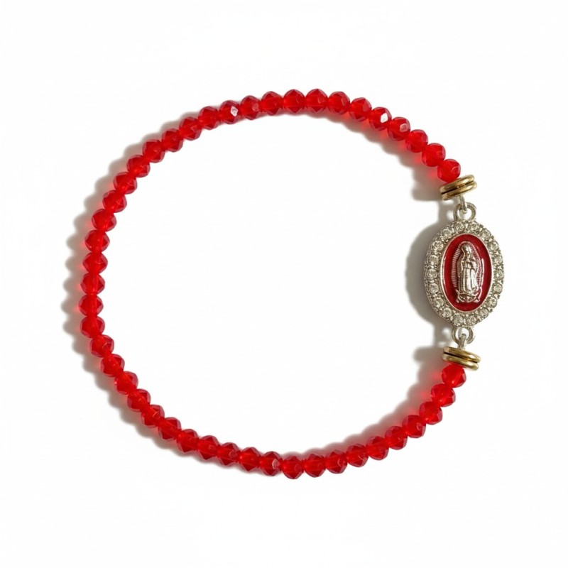 Bracelet Protection Cristaux - Rouge Passion