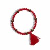 Bracelet Pompon Rouge Bronze – Passion et Élégance